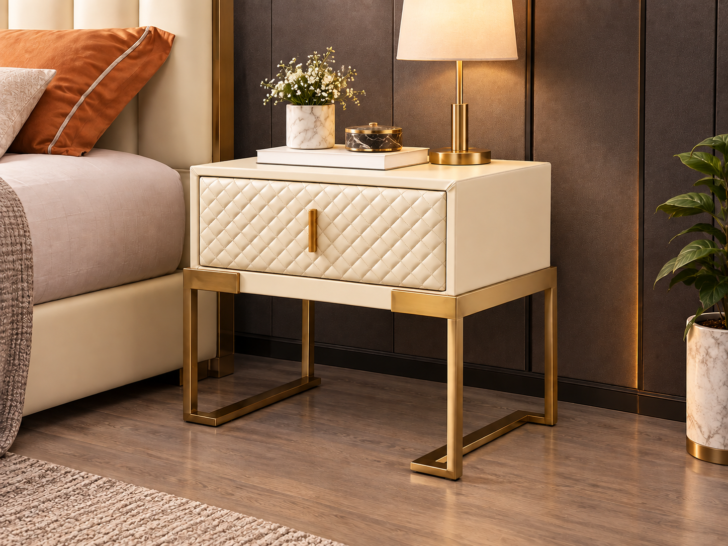 Mid- Century Luxury Bed Side Table