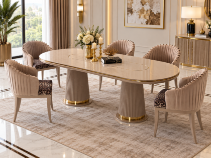 Oren Sintered Marble 6 Seater Dining Set