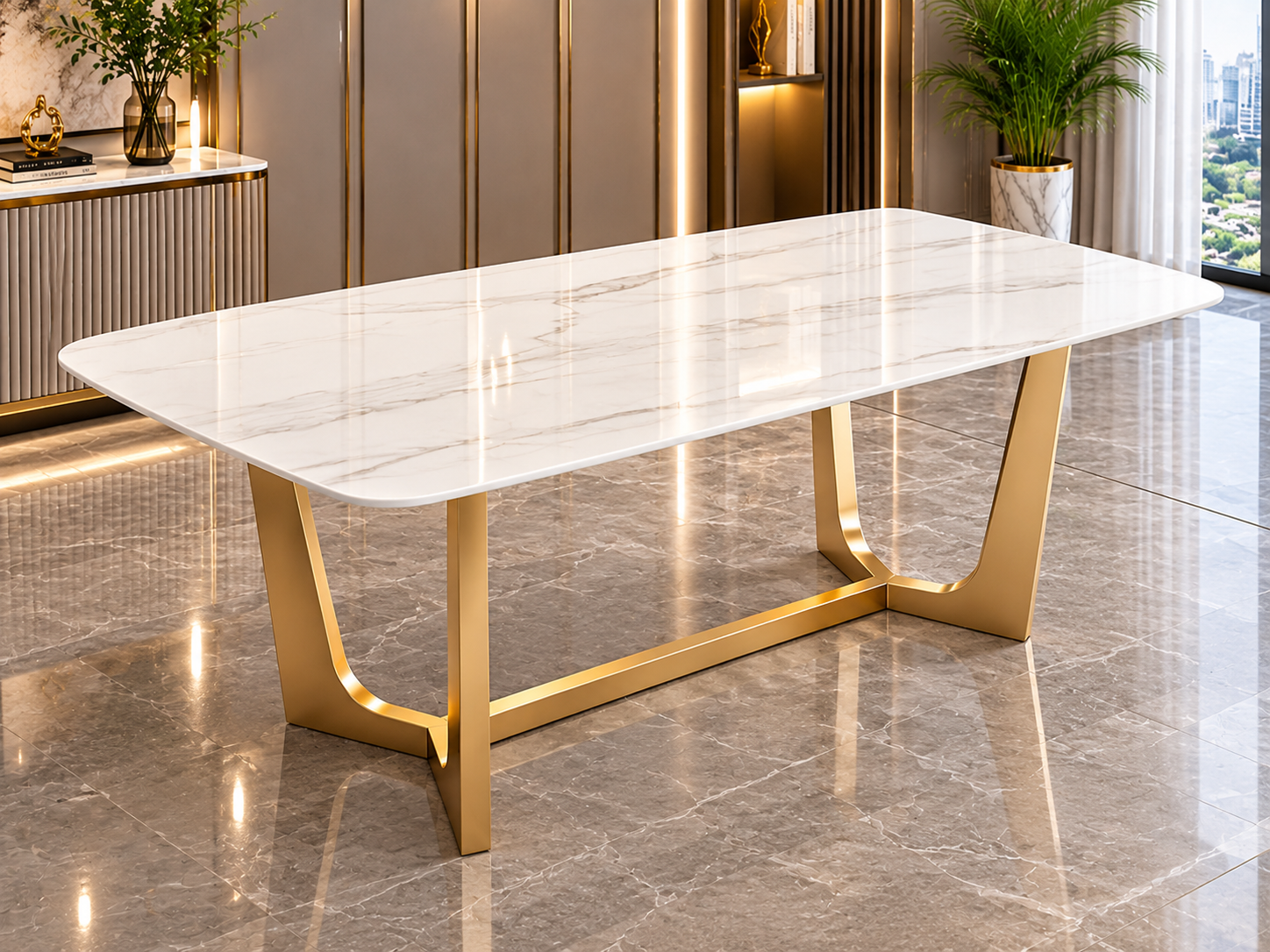Wavynox Sintered Marble 6 Seater Dining Set - Image 2