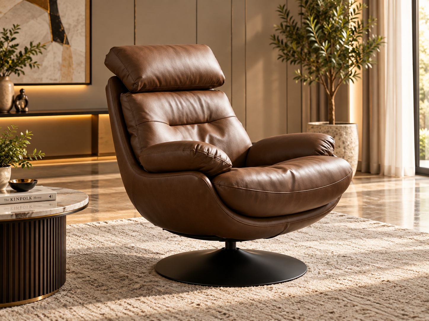 Niyo Leatherette Lounge Chair