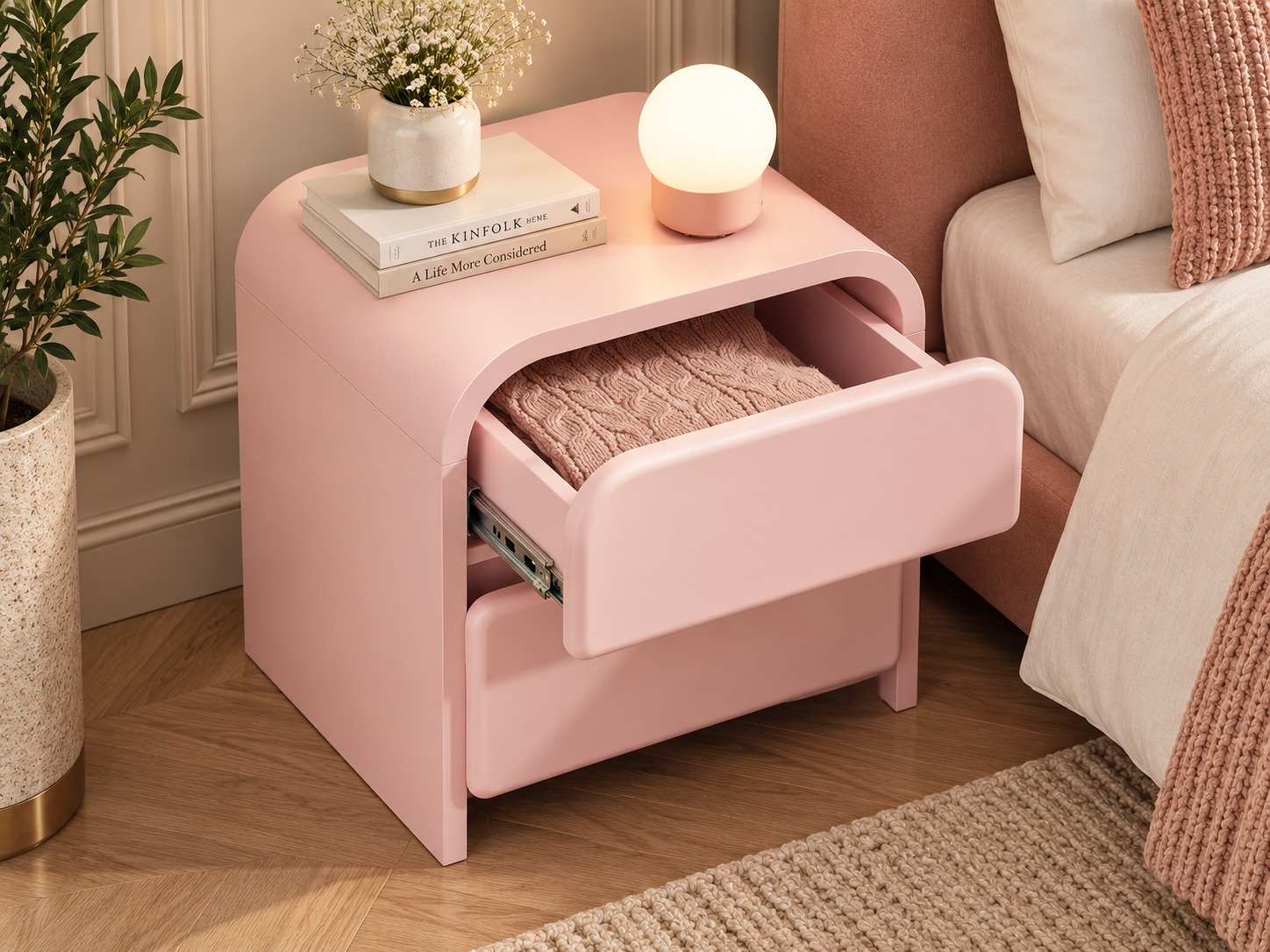Kids Side Table in Baby Pink Color - Image 2