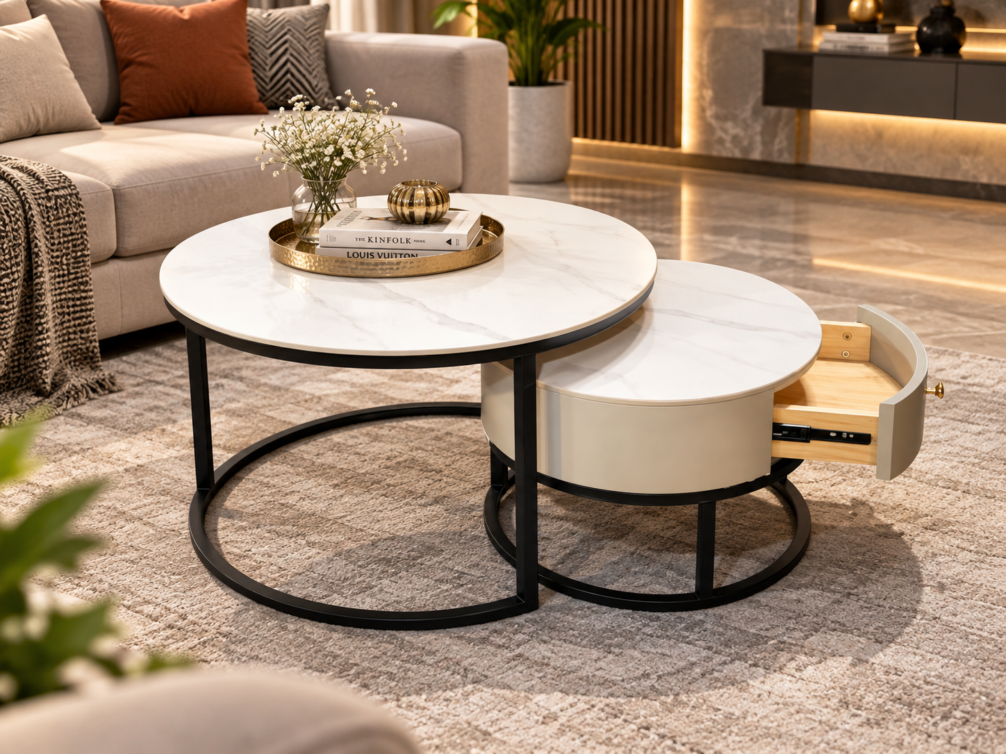 Bianco Oro Nested Coffee Table - Image 2