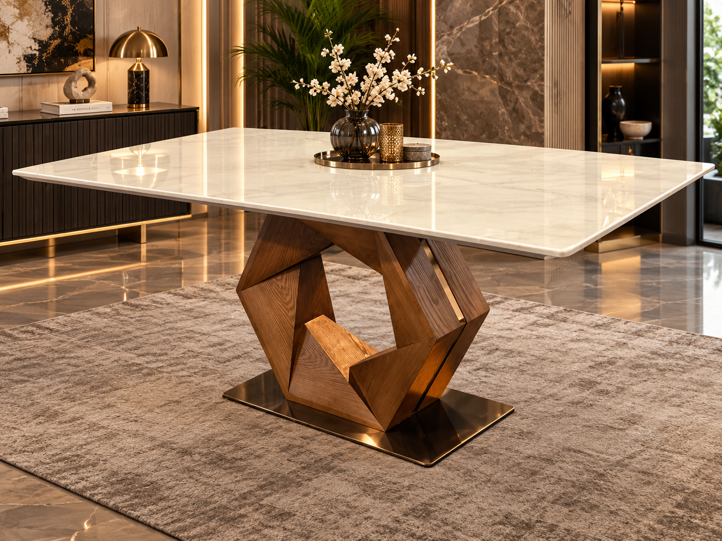 Vegas Marble Top Dining Set - Image 2