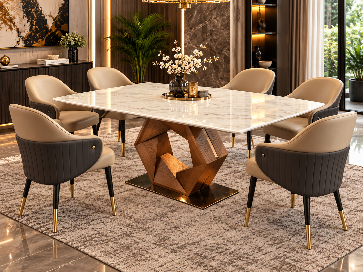 Vegas Marble Top Dining Set