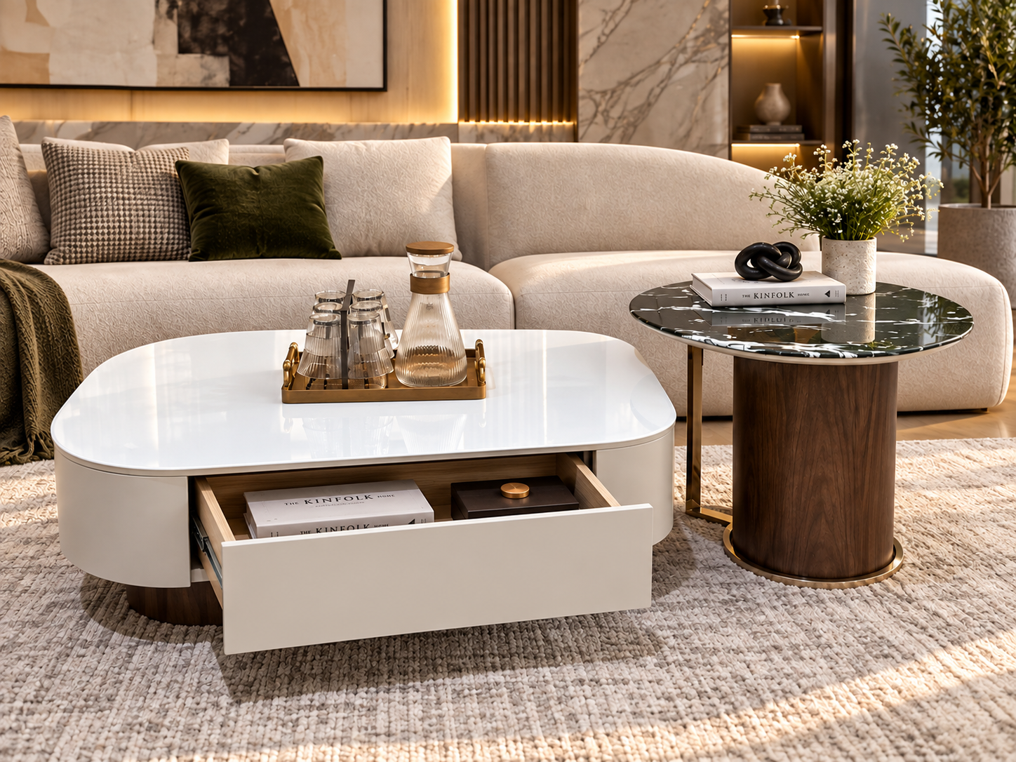 Tetra Nested Marble Coffee Table – MS Base - Image 2