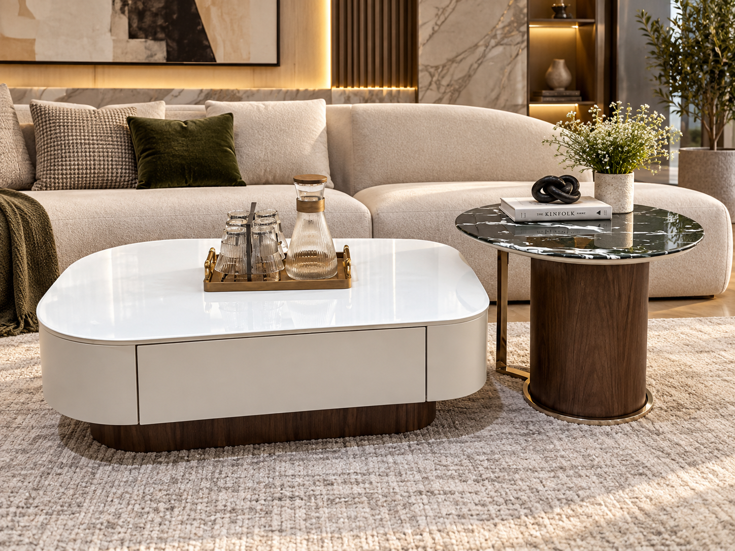 Tetra Nested Marble Coffee Table – MS Base