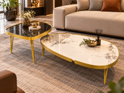 Botwin Nested Marble Coffee Table – SS Base