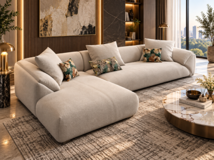 Luxurious Beige Sectional Sofa