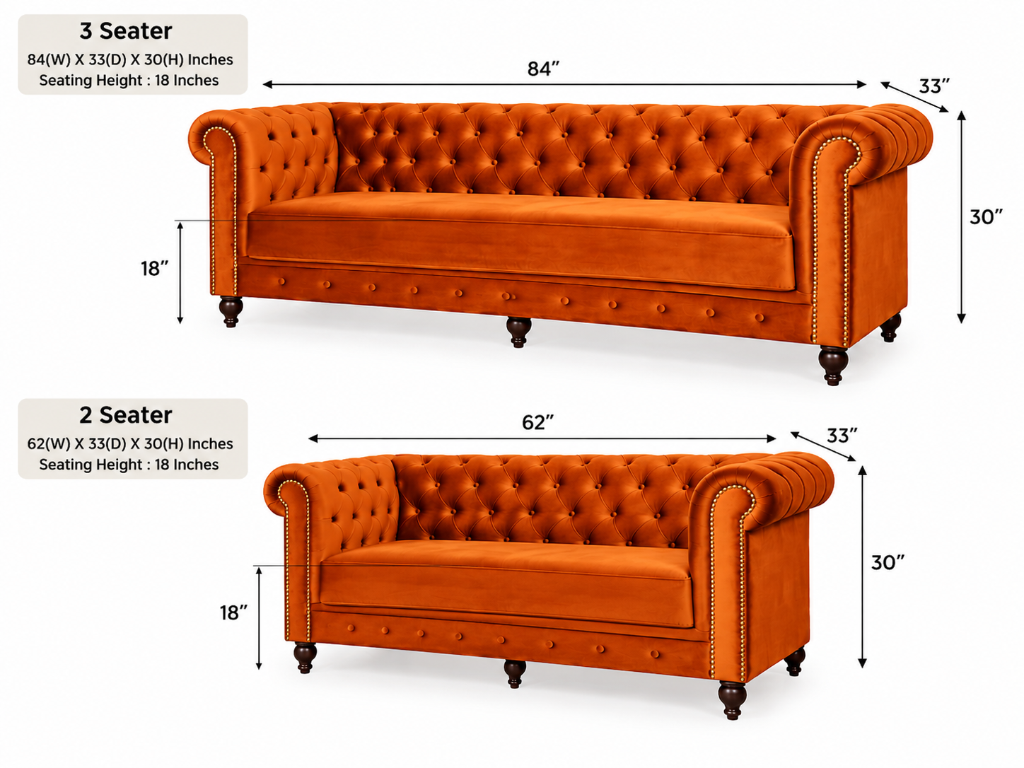 Winchester Sofa Set Sofa - Image 3
