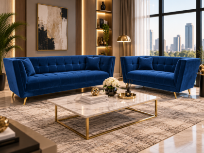 Waverly Sofa Set In Premium Velvet Fabric