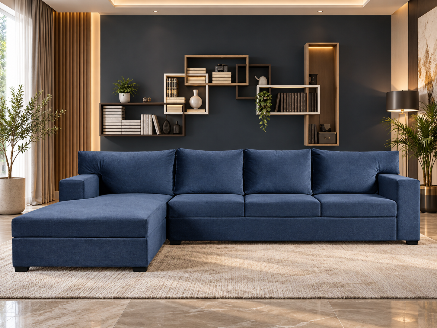 Chelsea Navy Blue Sectional Sofa - Image 2