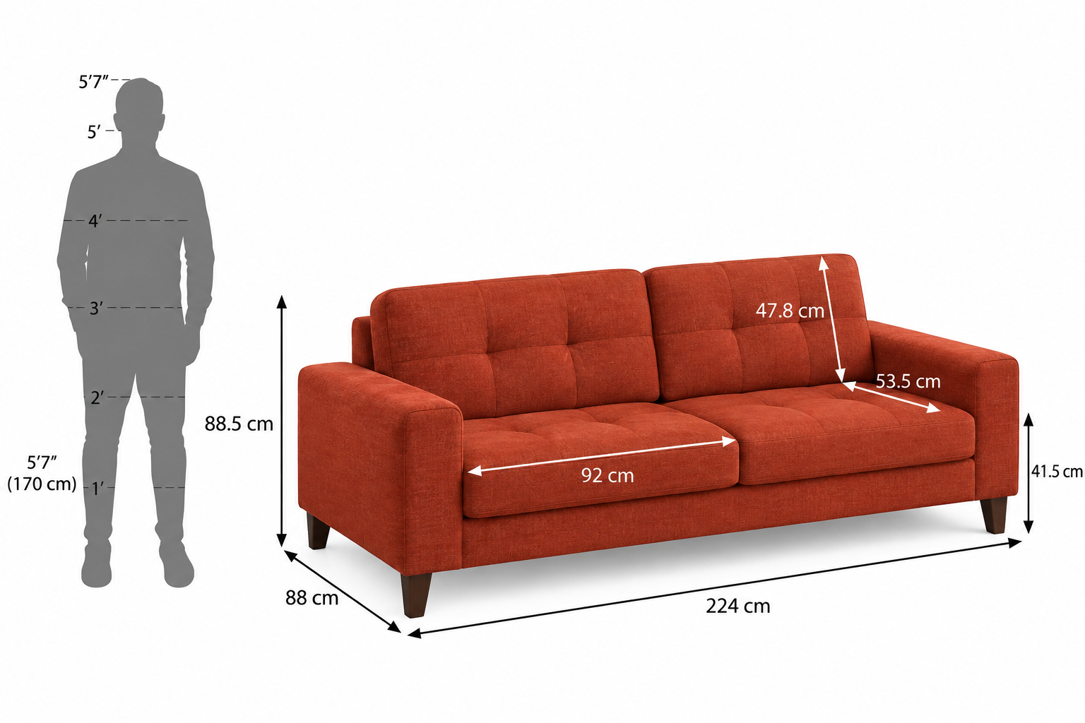 Edward Sofa Set in Teal Color - Image 4