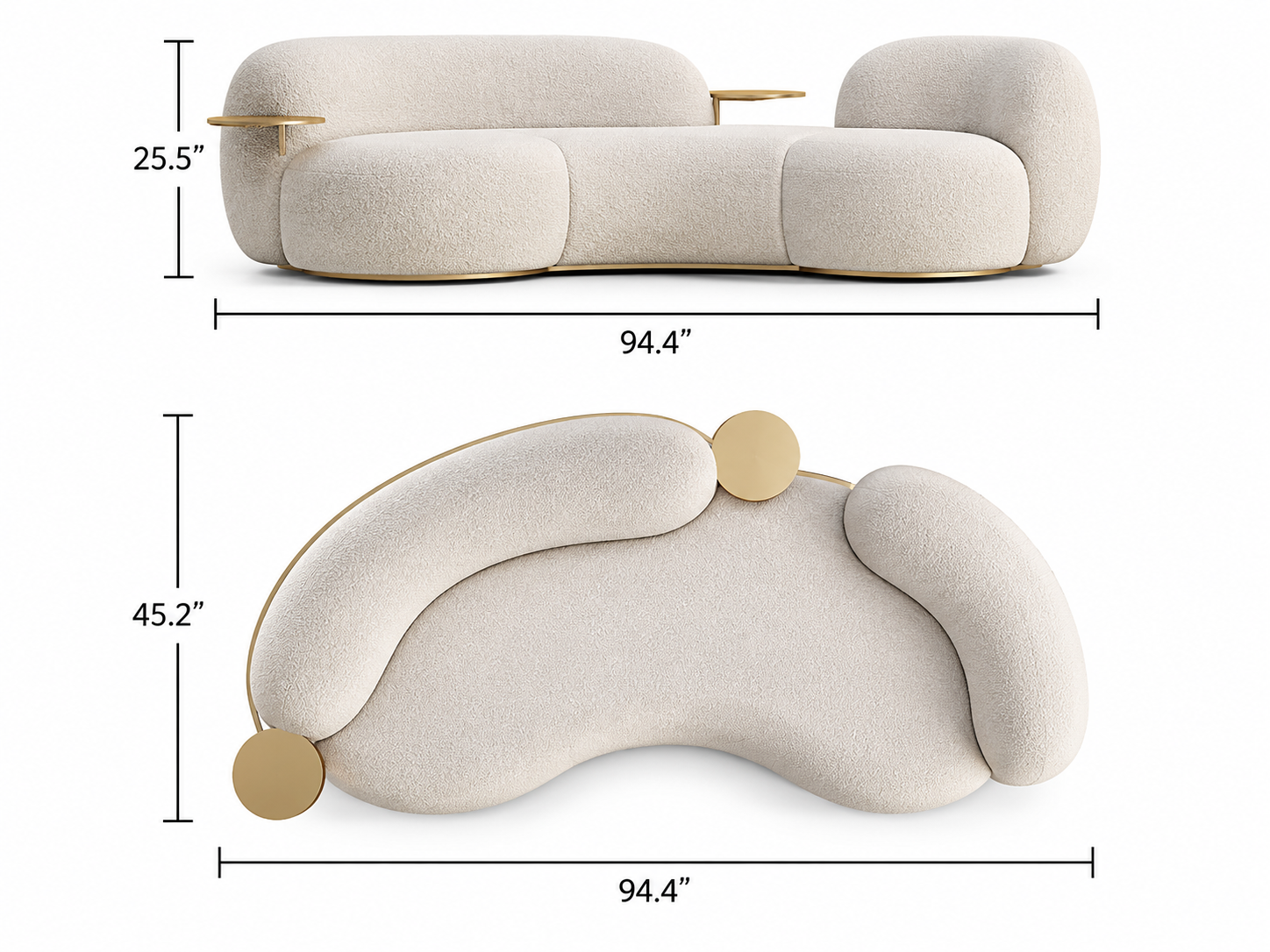 Taka Trey Table Premium Curve Sofa - Image 4