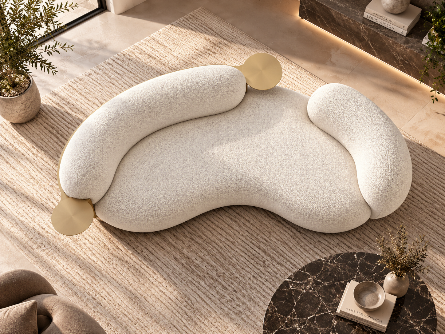 Taka Trey Table Premium Curve Sofa - Image 2