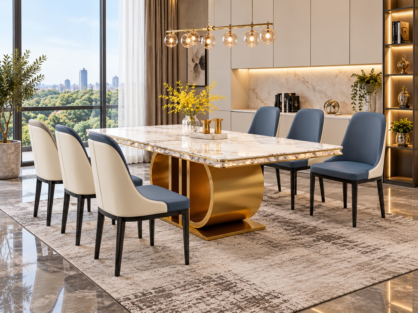 Astral 6 Seater Dining Table Set - Image 2
