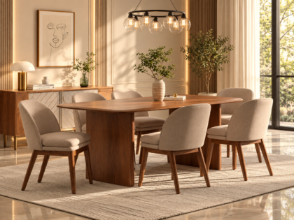 Adria Teak Solid Wood 6 Seater Dining Table