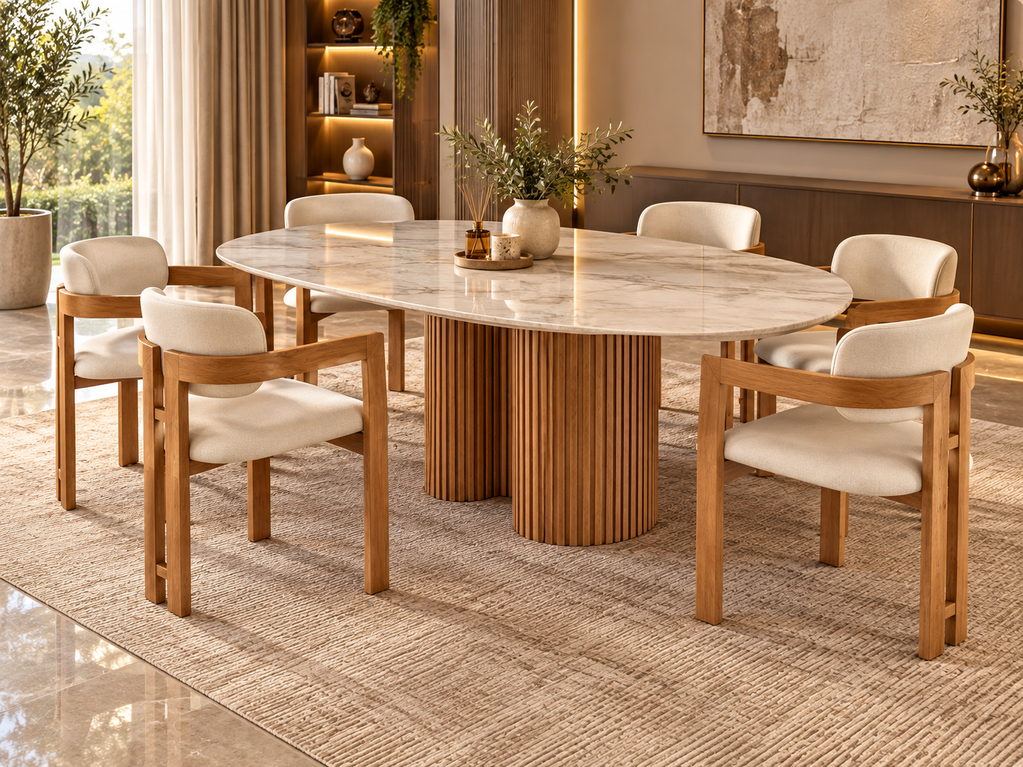 Tesla Dining Set With Marble Top - Image 2