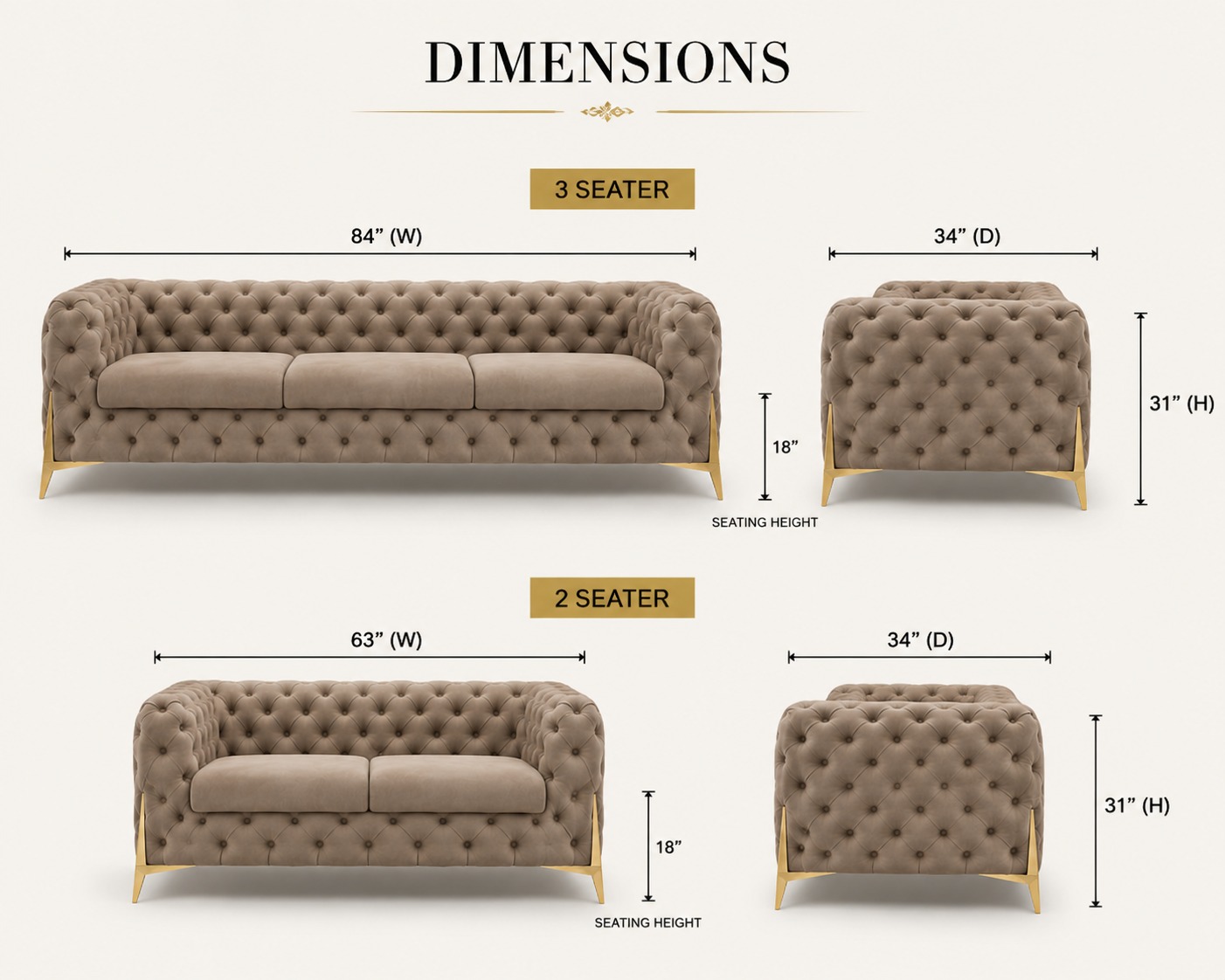 Cairo 3 Seater Sofa - Image 4